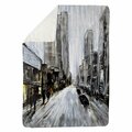 Begin Home Decor 60 x 80 in. Grey Gloomy Street-Sherpa Fleece Blanket 5545-6080-CI67